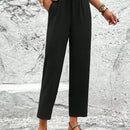 Lune pantalones elegantes de talle alto y largo con estampado de leopardo vintage, de uso casual y para la oficina, con tobillo entallado