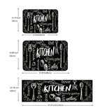 1 pieza, alfombrilla de pila larga con diseño "Me encanta mi familia" con ilustraciones negras y blancas, lavable en máquina, poliéster, ideal para decoración de cocina o entrada.