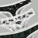 ROMWE Goth 3 piezas Set tanga serpiente & con estampado de mariposa con encaje en contraste