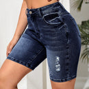 EZwear Shorts en mezclilla desgarro crudo con bolsillo oblicuo