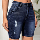 EZwear Shorts en mezclilla desgarro crudo con bolsillo oblicuo
