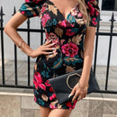 Prive vestido con estampado floral de manga farol escote corazon
