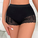 Boyshorts con encaje en contraste tejido de canale