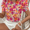 VCAY Blusa con estampado floral de manga farol