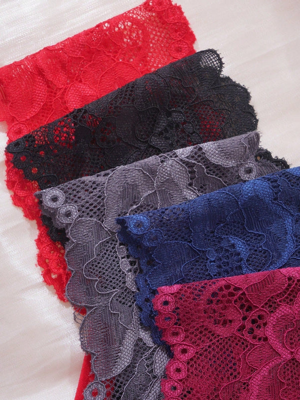 Underwear&sleepwear basics 5 paquetes de lenceria de encaje con contrastes y bragas