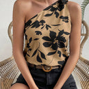 Clasi Blusa con estampado floral de un hombro