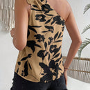 Clasi Blusa con estampado floral de un hombro
