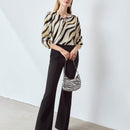MOTF PREMIUM Blusa de cuello con cordon cebra