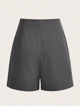BIZwear Shorts con diseno de fruncido con bolsillo oblicuo sin cinturon ropa de trabajo