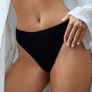 Leisure tanga solido sexy, comodo, con cintura media, sin costuras y elastico, amigable con la piel - desnudo