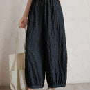 DAZY Pantalones unicolor de cintura elastica con textura