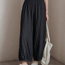 DAZY Pantalones unicolor de cintura elastica con textura