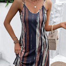 Vestido de tirantes con estampado de pincelada