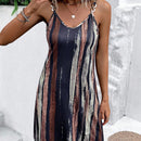 Vestido de tirantes con estampado de pincelada