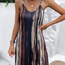 LUNE Vestido de tirantes con estampado de pincelada