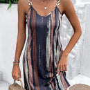 Vestido de tirantes con estampado de pincelada