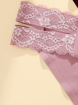 FINETOO 1 Pieza Braguita Triangular Sin Costuras, De Encaje Y Color Solido Para Mujeres