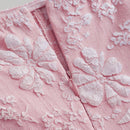 Mod vestido floral jacquard de cuello cuadrado de manga farol