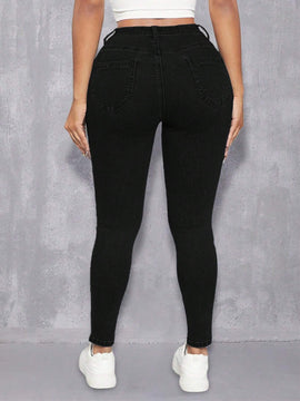 Pantalones ajustados con cuentas de perlas