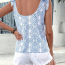 VCAY Blusa con estampado de hombros con cordon