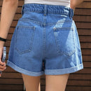 DAZY Pantalones Cortos De De Jean De Cintura Alta Con Dobladillo Enrollado