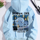 Ezwear sudadera con capucha con cordon, forro termico, diseno grafico de eslogan: "la vida del cielo estrellado puede tener siempre arrepentimiento, pero el futuro todavia es bueno"