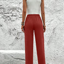 Lune pantalones elegantes de talle alto y largo con estampado de leopardo vintage, de uso casual y para la oficina, con tobillo entallado