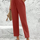 Lune pantalones elegantes de talle alto y largo con estampado de leopardo vintage, de uso casual y para la oficina, con tobillo entallado