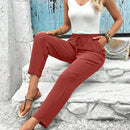 Lune pantalones elegantes de talle alto y largo con estampado de leopardo vintage, de uso casual y para la oficina, con tobillo entallado