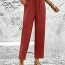 Lune pantalones elegantes de talle alto y largo con estampado de leopardo vintage, de uso casual y para la oficina, con tobillo entallado