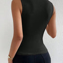 Privé Top tank de cuello alto fruncido