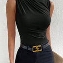 Privé Top tank de cuello alto fruncido