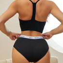 Boyshorts cinta con estampado de letra cintura