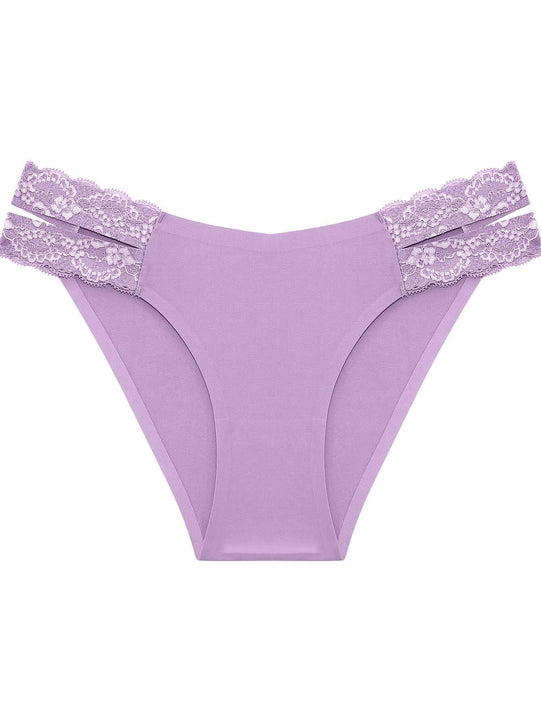 FINETOO Paquete De 5 Bragas Femeninas Sin Costuras En Forma De V Con Encaje Lateral