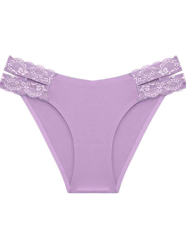 FINETOO Paquete De 5 Bragas Femeninas Sin Costuras En Forma De V Con Encaje Lateral