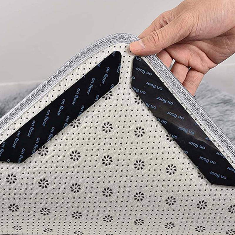 8pcs Cinta De Alfombras, Cinta De Alfombras Reutilizable Y Lavable, Almohadillas De Alfombras Antideslizantes De Doble Cara Para Pisos De Madera Dura, Mantienen La Alfombra En Su Lugar, Cinta Adhesiva Antideslizante Para Alfombras Para Pisos De Madera Du
