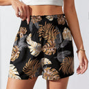 Tall Shorts con estampado tropical de cintura elastica