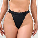 Lenceria De Encaje Con Detalle De Contraste En La Panty