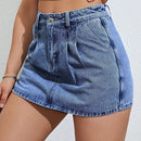 Skort mezclilla de talle alto