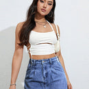 Skort mezclilla de talle alto