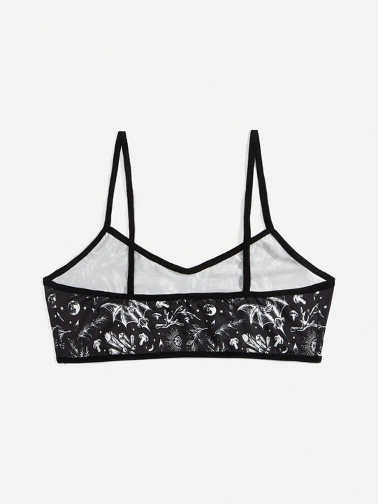 ROMWE Goth Sujetador con estampado