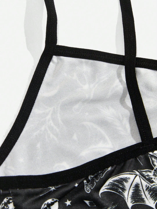 ROMWE Goth Sujetador con estampado