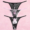 ROMWE Kawaii 3 piezas Set bragas con estampado de dibujos animados
