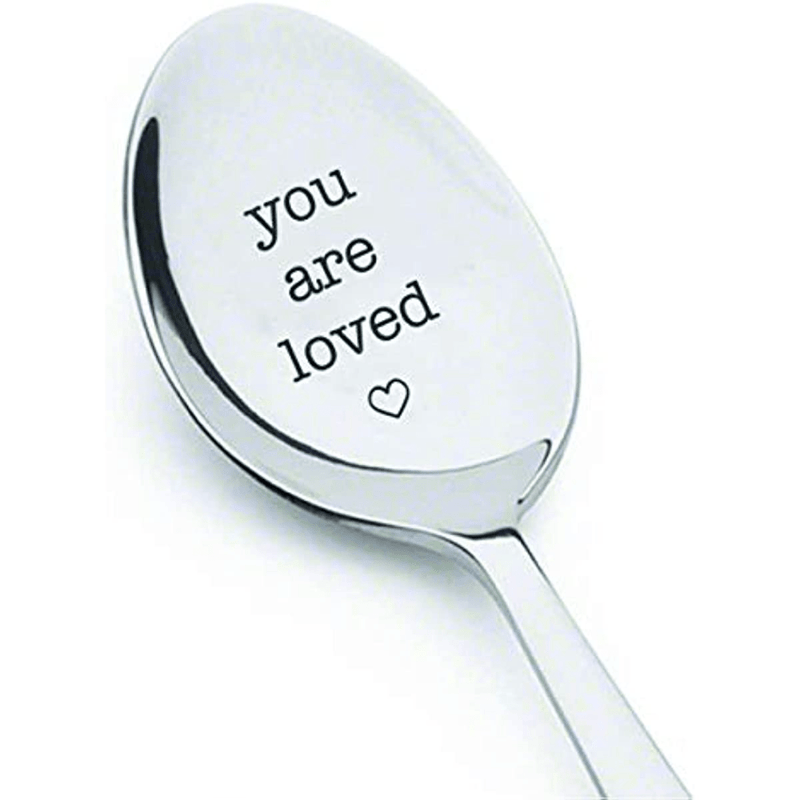 1 Pieza, Cuchara De Mesa De Té Y Café You Are Loved | Regalo Grabado Para El Día De San Valentín De Él Para Ella | Recuerdo De Cumpleaños Para Un Ser Querido | Regalo De Cereales Para Él Ella | Cucharas De Helado | Dando Gracias | Regalo De Navidad - 7 P