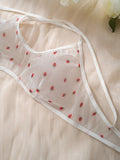 Eraneu Set de lenceria con estampado de fresa de malla