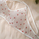 Eraneu Set de lenceria con estampado de fresa de malla