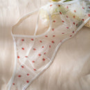 Set de lenceria con estampado de fresa de malla