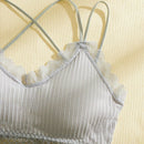 Bralette De Encaje Floral Entrecruzado De Costilla - Lenceria