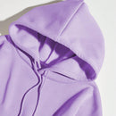 Ezwear capucha con estampado de slogan con bolsillo de canguro con cordon con forro termico