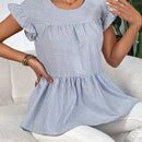 Prive Blusa peplum con estampado de rayas ribete con fruncido